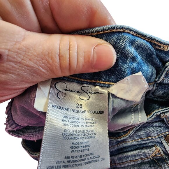 Jessica Simpson Sunset Bootleg Jeans 26 Regular Mid-Rise Light Blue Denim Womens - Picture 4 of 4